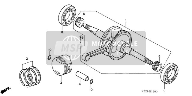 Honda SES125 2002 Cigüeñal/Pistón para un 2002 Honda SES125